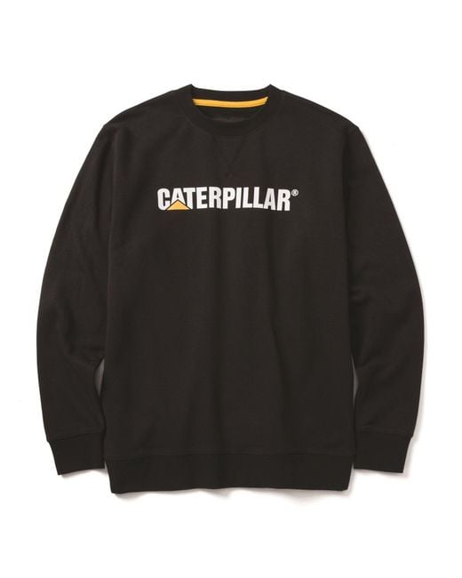 Caterpillar Black Midweight Crewneck Cotton Sweatshirt for men
