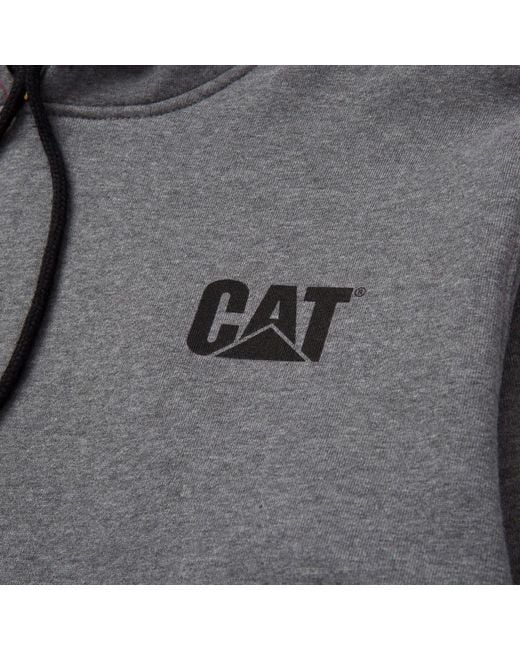 Caterpillar Gray Trademark Banner Cotton Hooded Sweatshirt for men