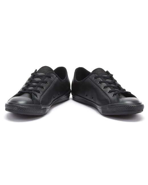 leather trainers black womens