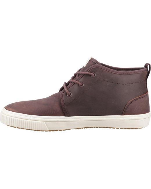 TOMS Brown Carlo Mid Terrain Leather Clover Sneakers for men