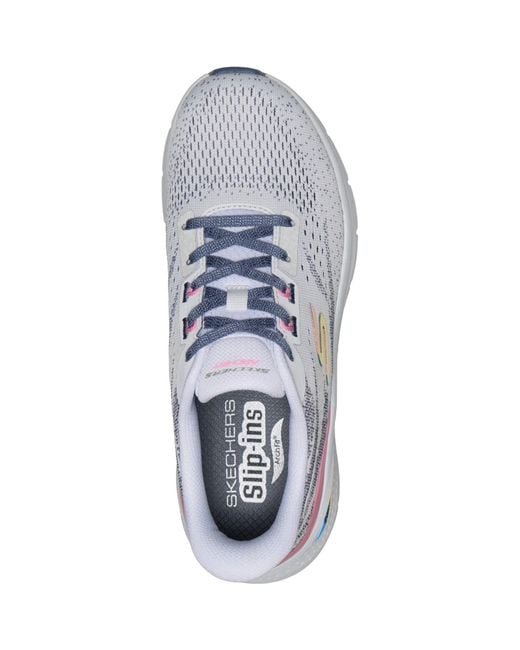 Skechers Gray Arch Fit 3.0 Textile Mesh/Multi Trim Trainers