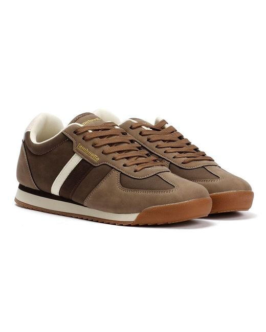 Lambretta Brown Diego Choc/Cream Trainers for men