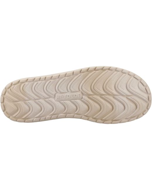 HeyDude Blue Mikka Jute Linen /Irish Cream Moccasins Shoes for men
