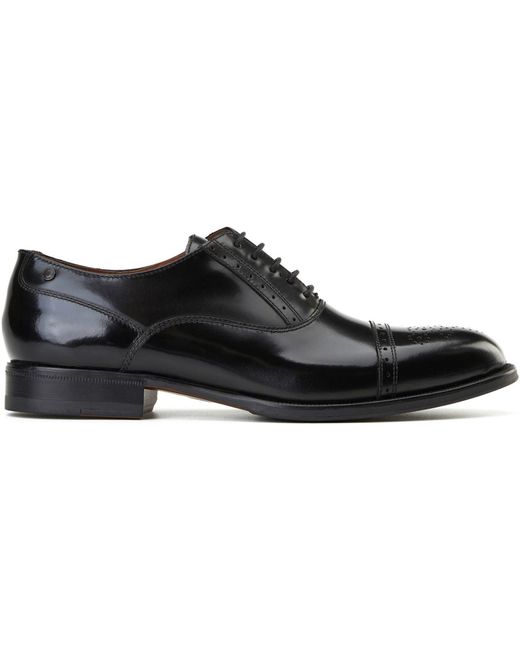Base London Black Franklin Leather Oxford Shoes for men
