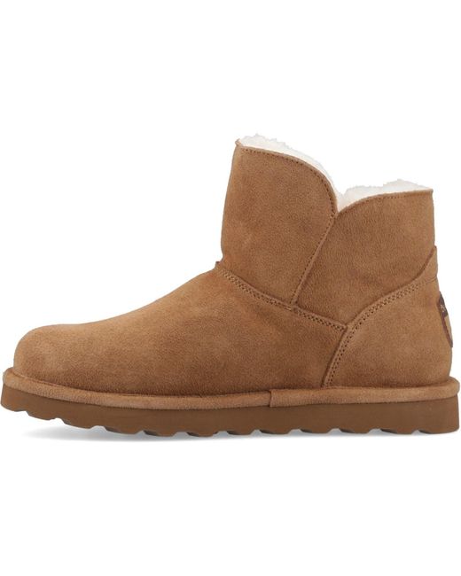 BEARPAW Brown Magnolia Suede Hickory Winter Ankle Boots