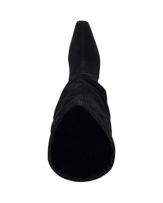 Dune Black Saunders Leather Heeled Knee High Boots