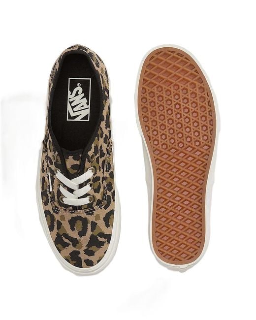 Vans White Authentic Canvas Leopard/Insense Trainers