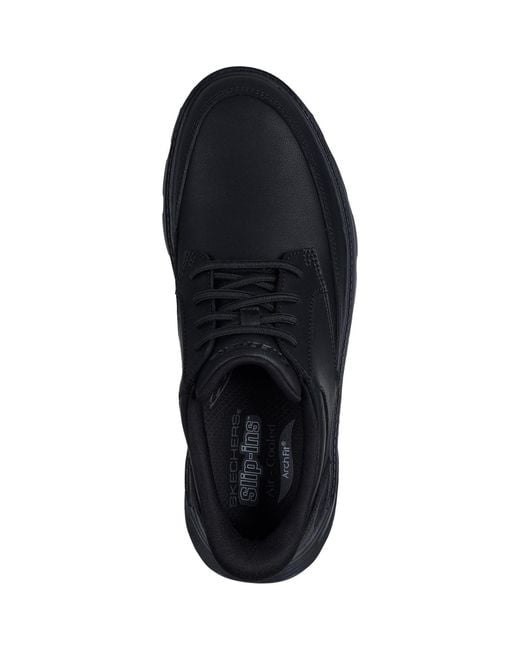 Skechers Blue Arch Fit Garza Rowan Leather Lace-Up Shoes for men
