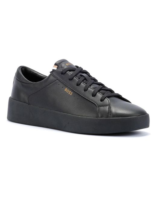 Boss Black Belwar Tennis Smooth Leather Men's Trainers for men