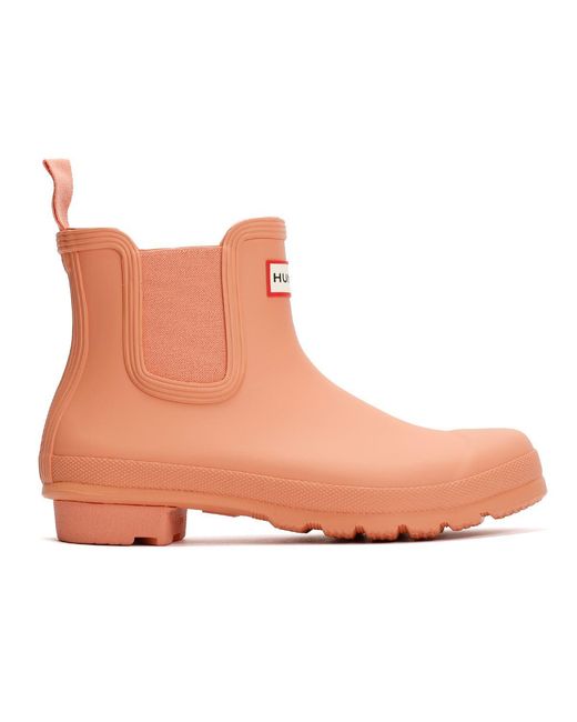 Hunter Brown Original Chelsea Rubber Terracota Wellington Boots