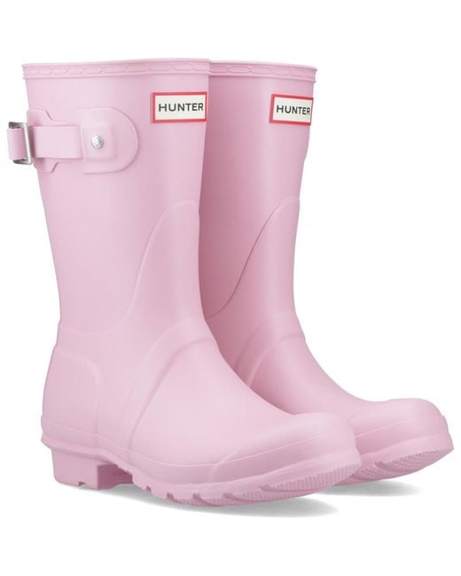 Hunter Pink Original Short Rubber Nectar Wellington Boots