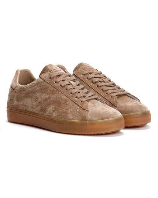CLAE Brown Bradley Suede Portabella Deep Taupe Trainers for men