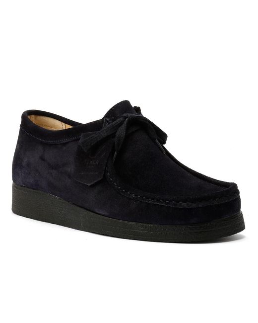Tower London Black Tower London Apache Suede Shoes for men