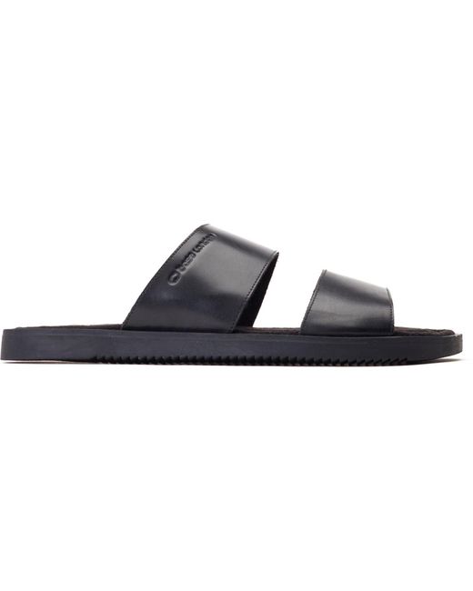 Base London Black Maven Leather Sandals for men