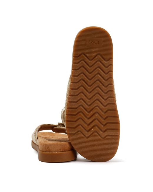 TOMS Natural Marin Slide Textile Dark Sandals