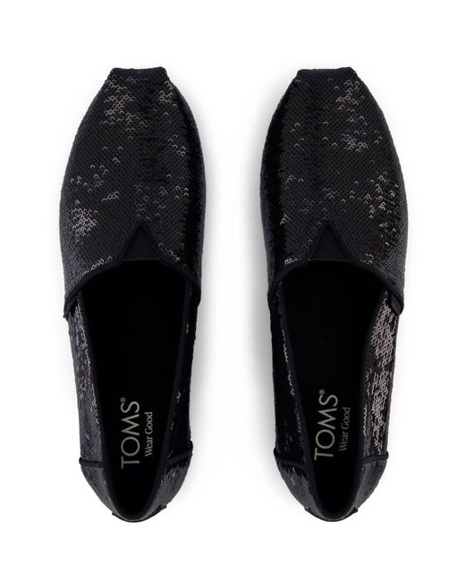 TOMS Blue Alpargata Sequins Textile Espadrilles