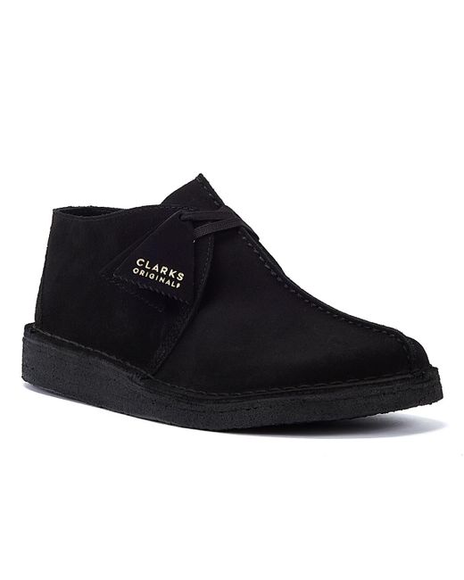 Clarks Black Originals Desert Trek Suede Shoes for men