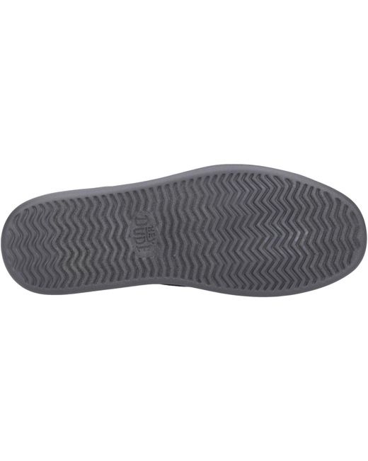 HeyDude Blue Sunapee Canvas 100% Cotton /Charcoal Loafers for men