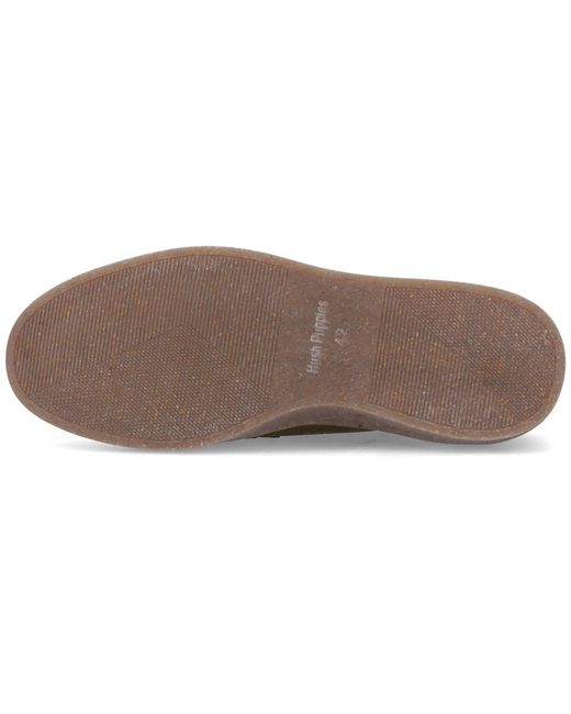 Hush Puppies Brown Rafael Suede Khaki Lace-Up Shoes for men