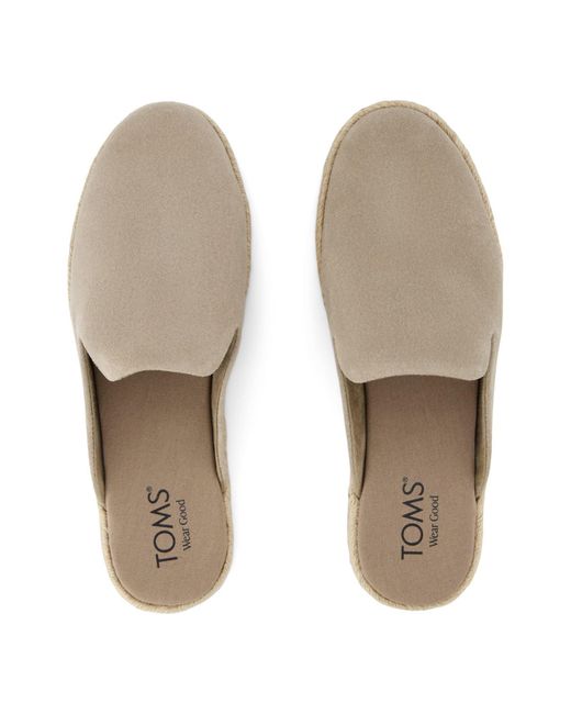 TOMS Gray Santiago Mule Leather Dune Mules