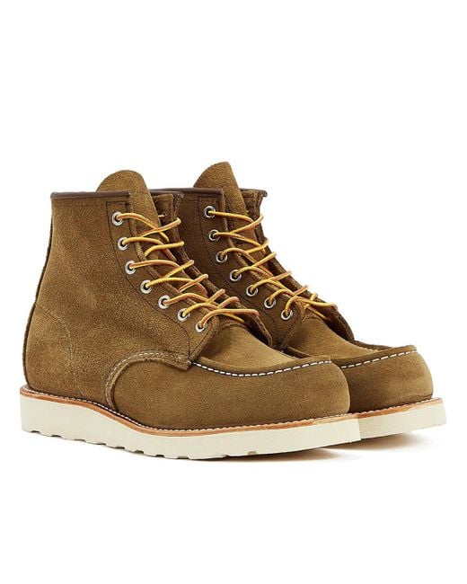 Red Wing Brown Heritage Work 6inch Moc Toe Men's Olive Mohave Boots for men