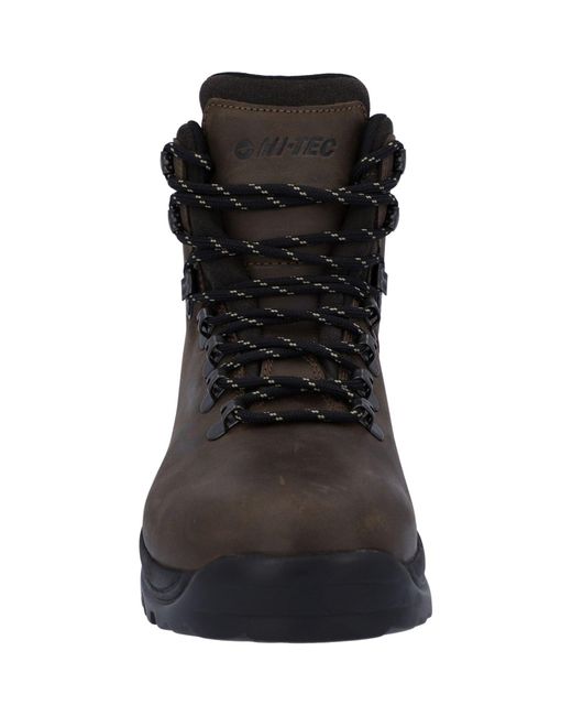 Hi-tec Black Ravine Leather Hiking Boots for men
