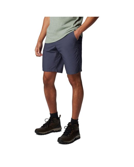 Columbia Blue Washed Out Cotton Knee-Length Shorts for men