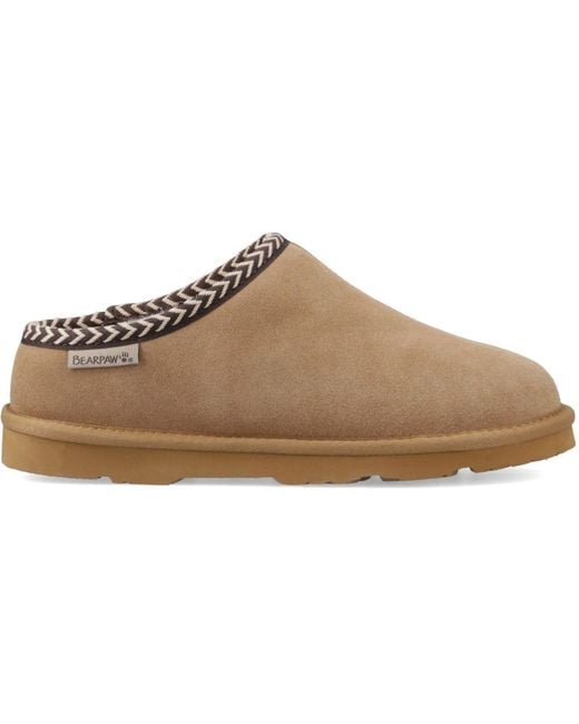 BEARPAW Natural Tabitha Suede Coffee Slippers