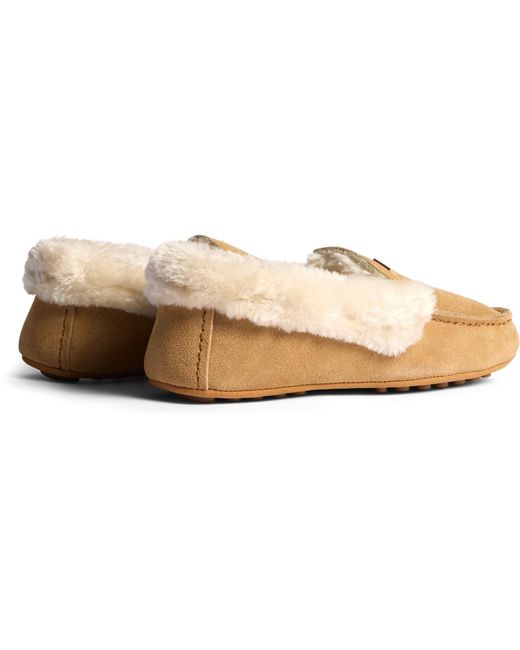 Hunter Natural Moccasin Slipper Sherpa Suede Biscuit Slippers