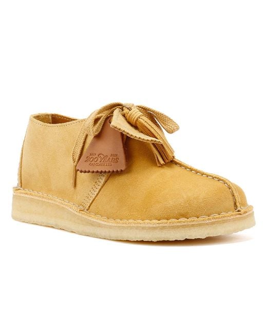 Clarks Yellow Desert Trek Suede Golden Tan Shoes