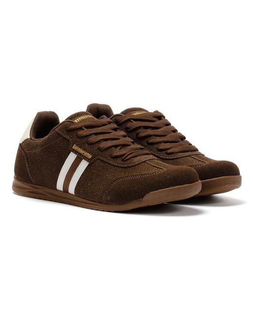 Lambretta Brown Tackle Chocolate Trainers for men