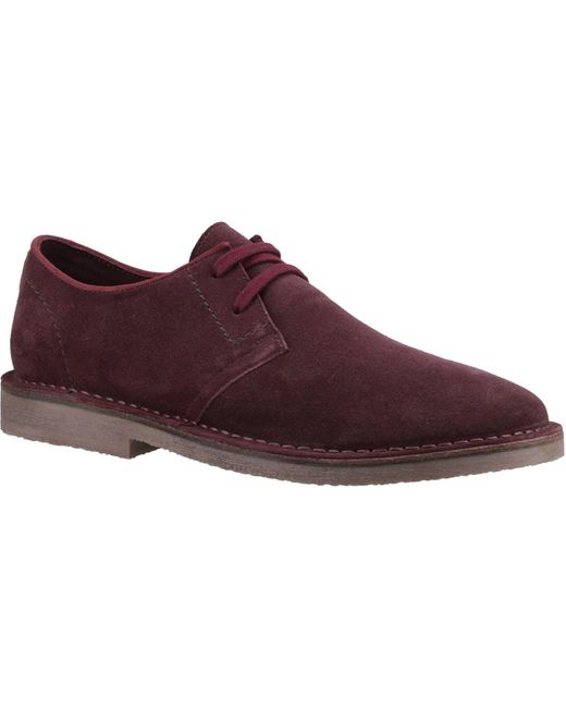 Hush Puppies Red Scout Suede Bordeaux Lace-Up Shoes for men