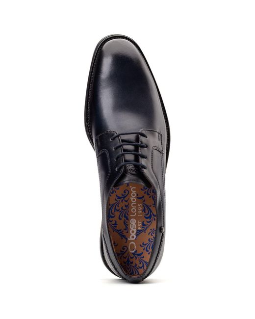 Base London Black Sleeve Leather Lace-Up Shoes for men
