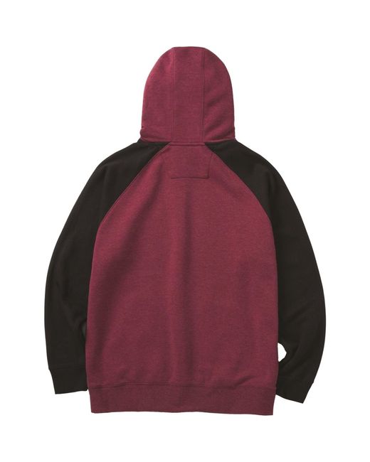 Caterpillar Red Raglan Cotton Hooded Sweatshirt for men