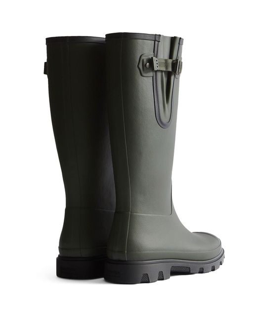 Hunter Black Downpour Adjustable Boot Rubber Wellington Boots for men