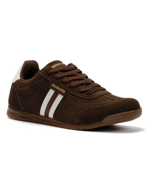 Lambretta Brown Tackle Chocolate Trainers for men