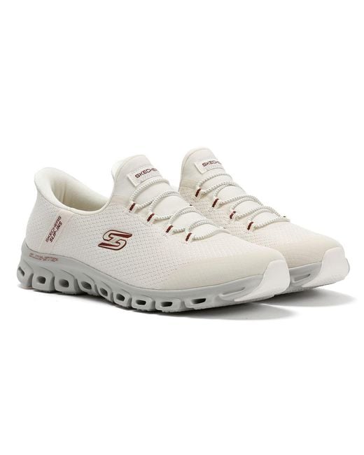 Skechers White Slip-Ins Glide Step Vibey Mesh Trainers