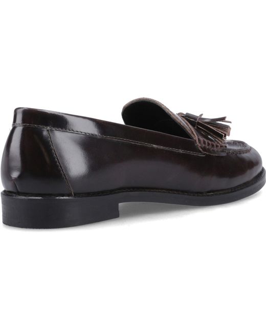 Hush Puppies Black Connie Leather Aubergine Loafers