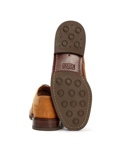 Chapman & Moore Brown Plain Derby Country Oiled Leather Tan Shoes for men