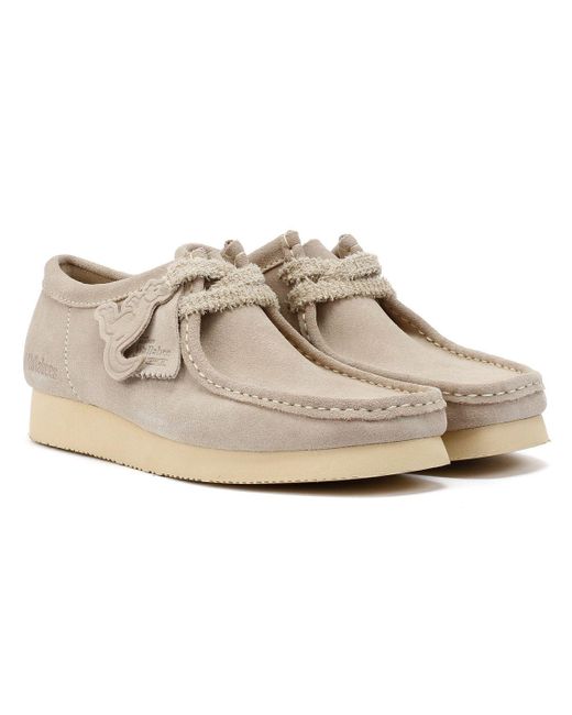 Clarks White Wallabee Day Suede Shoes for men