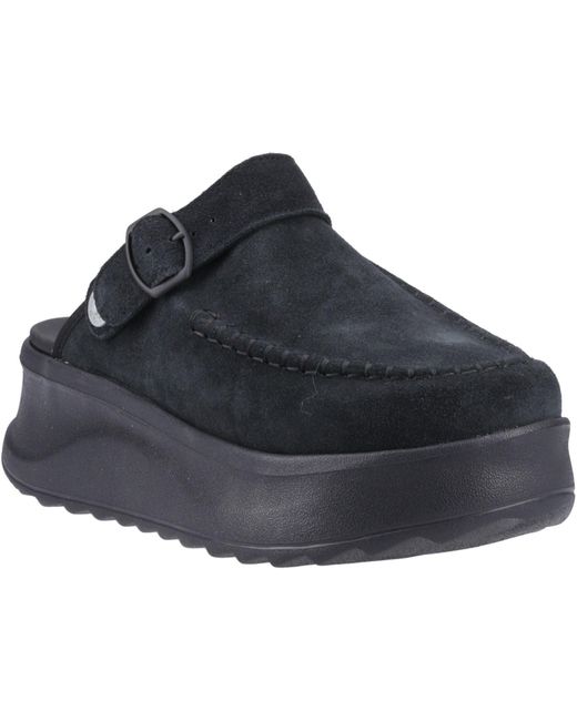 HeyDude Black Delray Suede Clogs