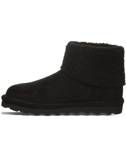 BEARPAW Black Jessa Suede Winter Ankle Boots