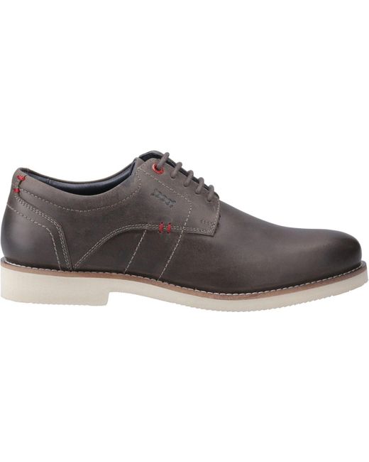 Pod Gray Hampton Leather Lace-Up Shoes for men