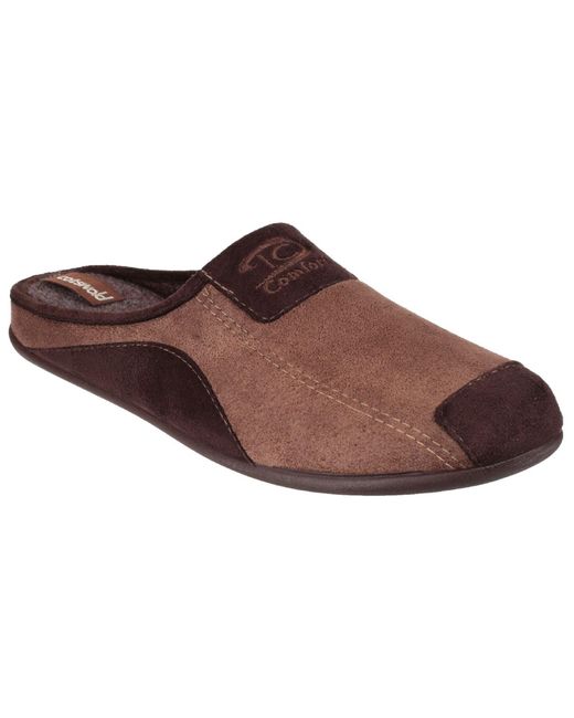 Cotswold Brown Westwell Textile Men's Slippers