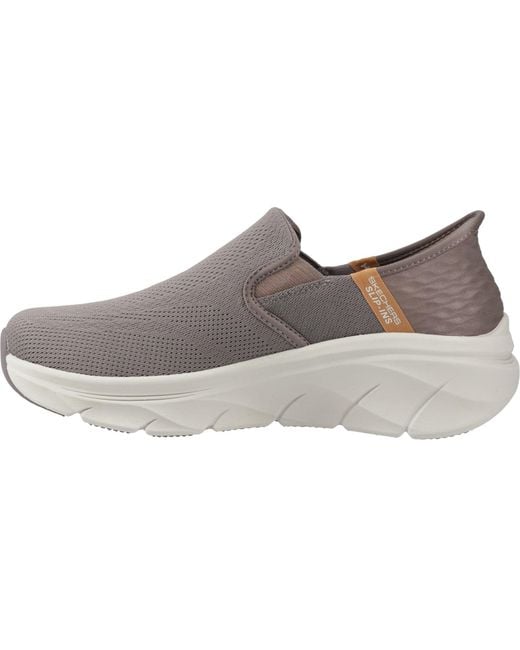 Skechers Gray D'Lux Walker 2.0 232463Ww-Brn Slip On Shoes for men