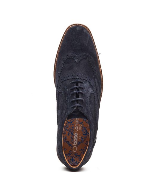 Base London Blue Clarence Brogue Leather Brogues Shoes for men