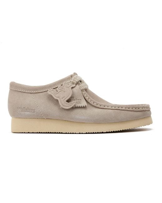 Clarks Wallabee Day Grijze Suède Veterschoenen in het White voor heren