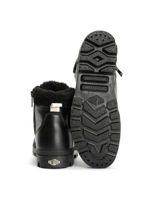 Palladium Black Pampa Hi Snow Warm Leather Boots