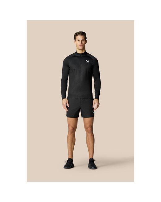 Castore Black Adapt 1/4 Zip Top Polyester Activewear T-Shirts for men