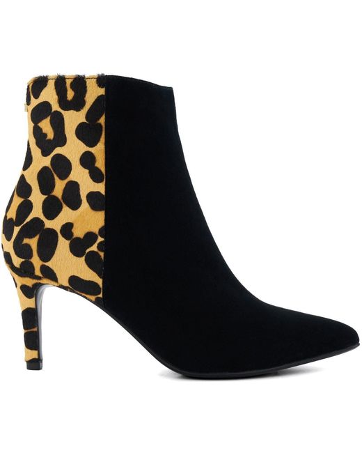 Obsessive 2 Bottes Léopard En Cuir Dune en coloris Black